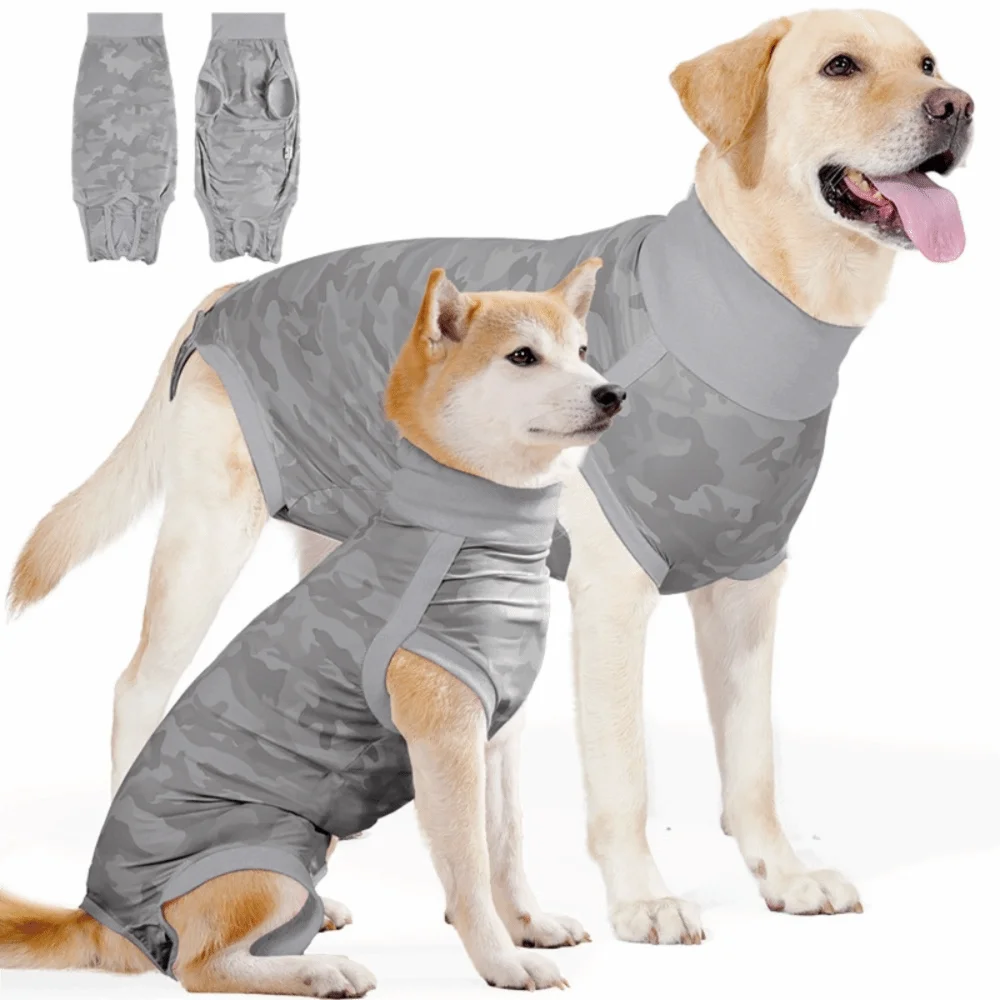 Dog Anxiety Vest - Elastischer Hunde-Genesungsanzug, weicher, waschbarer Sterilisationsanzug für
