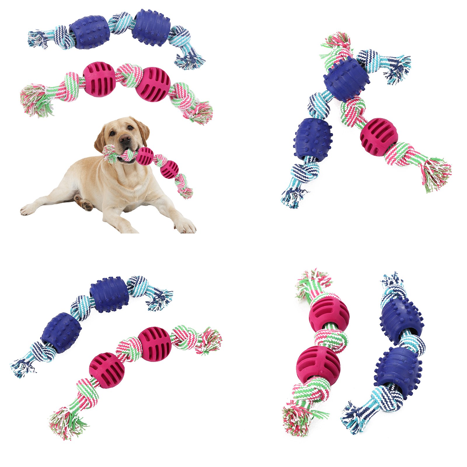 Pet Supplies In Amazon - Haustierzubehör Amazon Baumwollseil-Knoten Hundespielzeug-Kollektion, Langlebiges Kauspielzeug